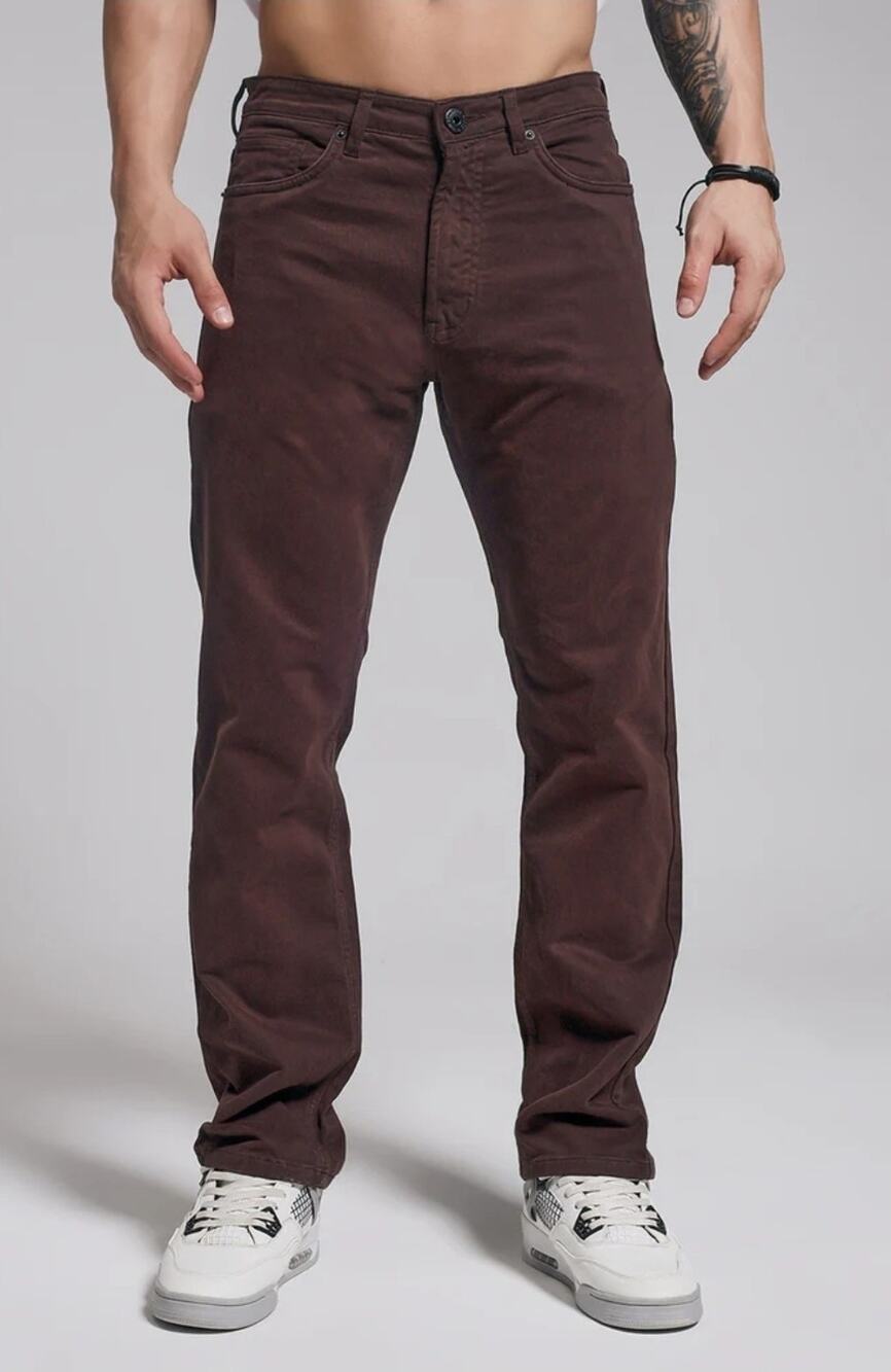 Corneliani Mens Maroon Straight Leg Jeans Cotton Twill Stretch Pants Sz TG 40
